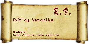 Rády Veronika névjegykártya